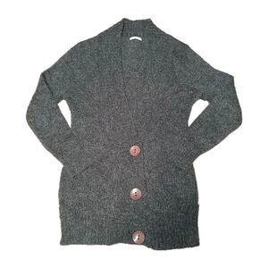 Adilisk Gray Mohair Blend Longline Cardigan Sweater Women’s M Button Front Lagom